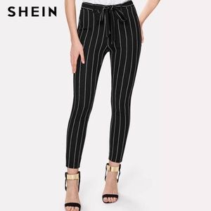 ⚜️NWOT Shien Vertical Striped Skinny Pants & Bow⚜️